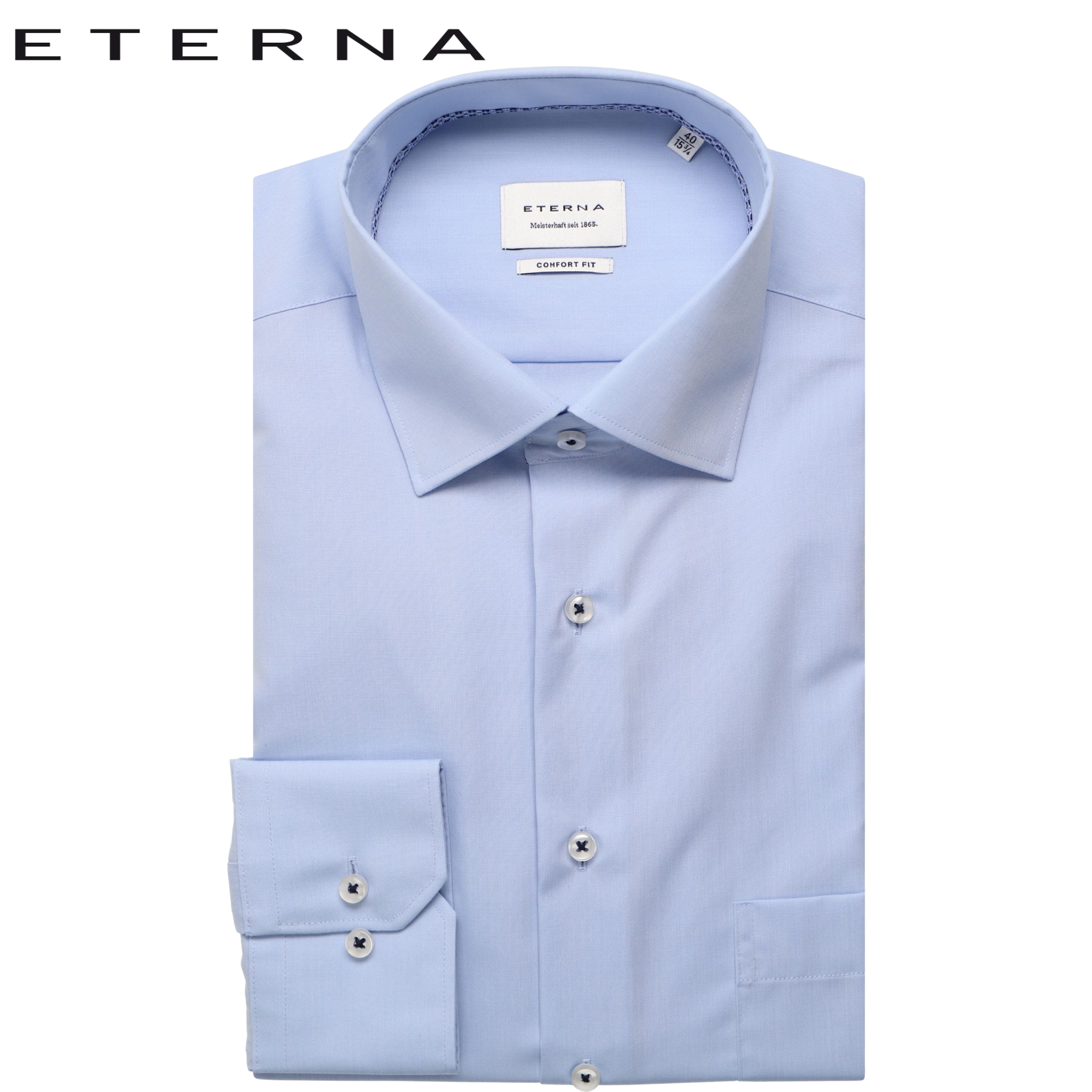 Eterna Light Blue Aqua Ton Formal Shirt Blue