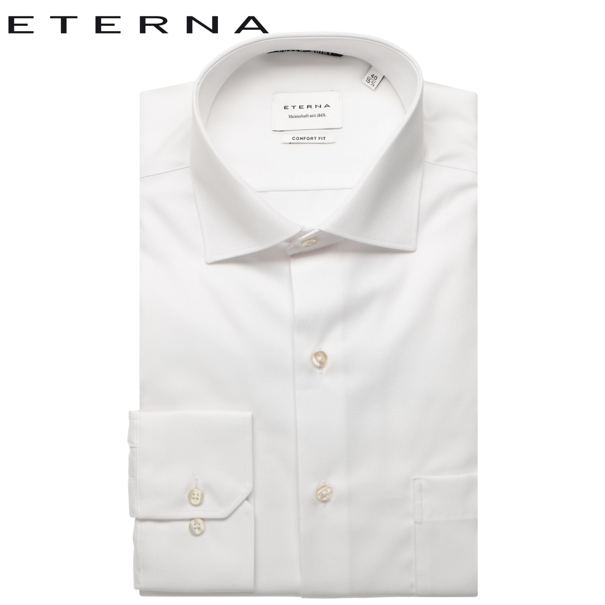 Eterna Classic White Twill Shirt White