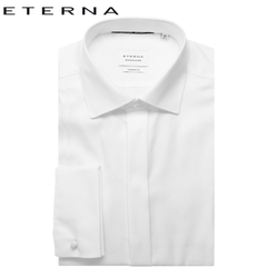 Eterna White Twill Double Cuff Shirt White