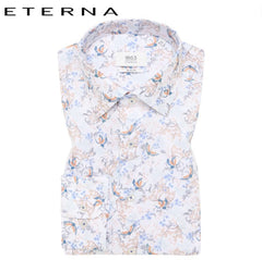 Eterna 1863 Floral Bird Print Shirt White