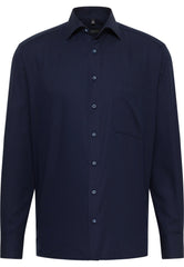 Eterna Dark Navy Twill Shirt Navy