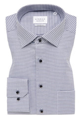 Eternas Blue Structured Print Shirt Blue