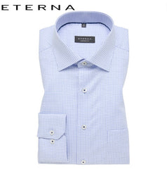 Eterna Jack Blue Check Shirt Blue