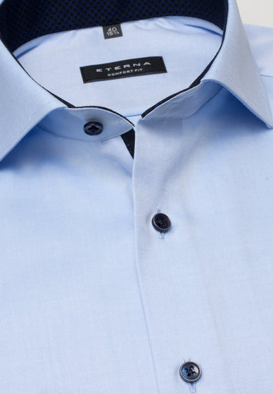Eterna Light Blue With Navy Trim Shirt Blue