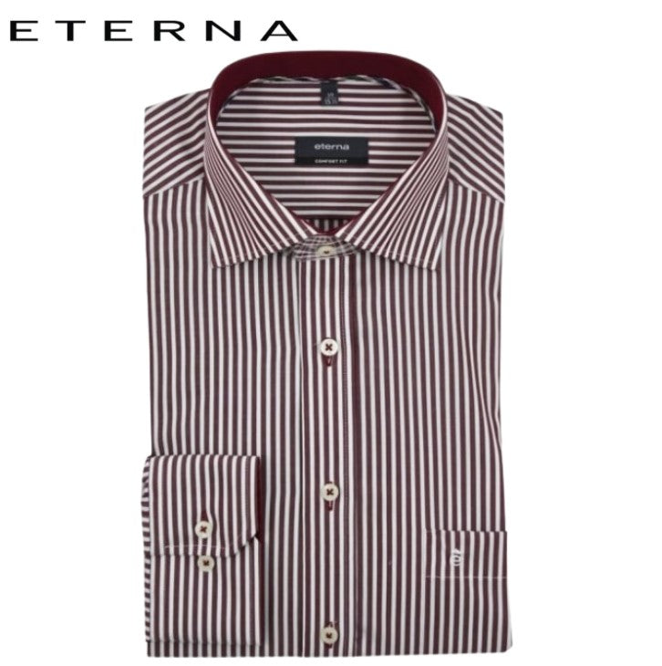 Eterna Maroon Stripe Shirt Maroon