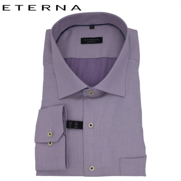 Eterna Pink & Navy Mini Print Shirt Pink