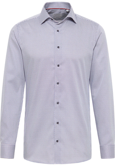 Eterna Red And Blue Patterned Shirt Red