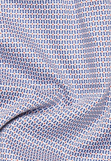 Eterna Red And Blue Patterned Shirt Red