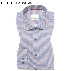 Eterna Red And Blue Patterned Shirt Red