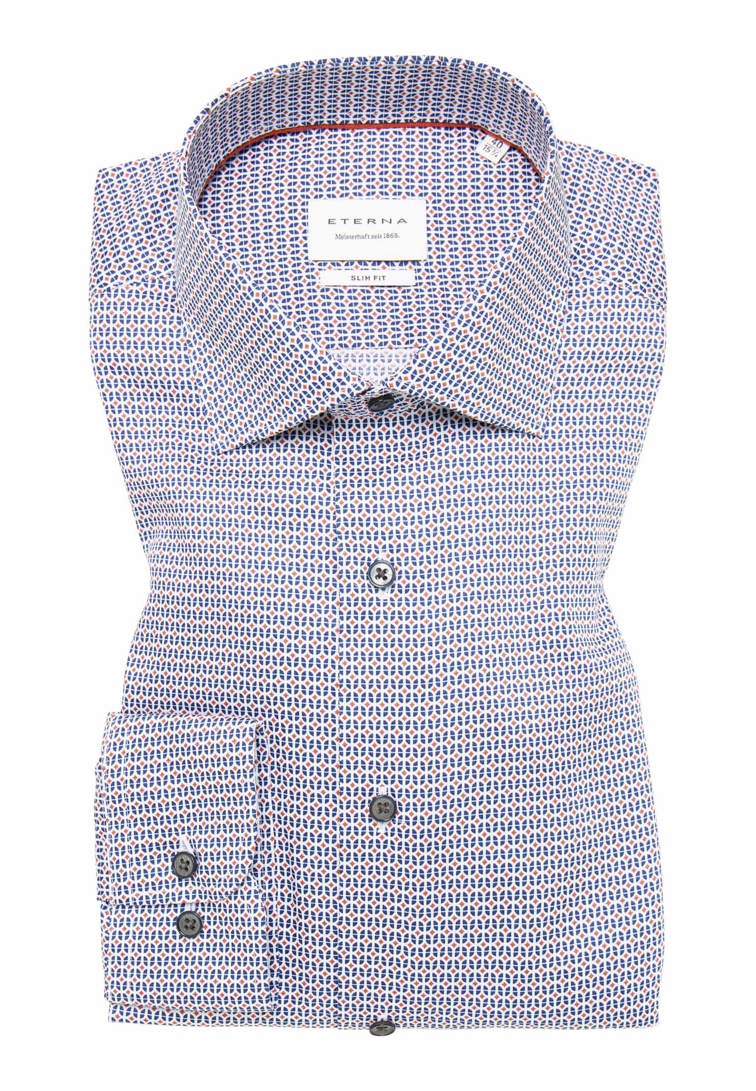 Eterna Red And Blue Patterned Shirt Red