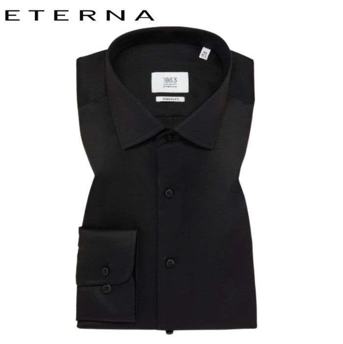 Eterna X-Tall Jet Black Two Ply Shirt Black