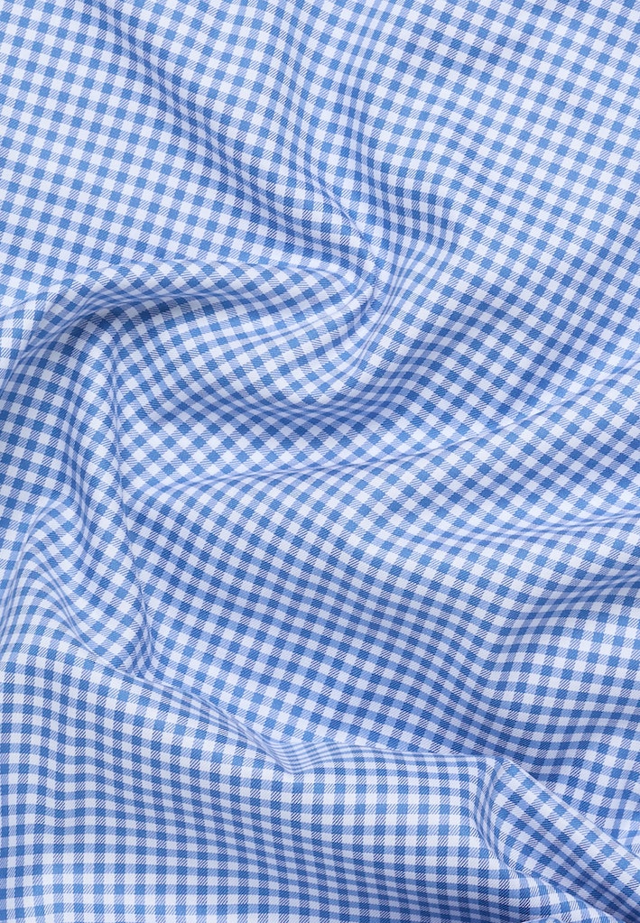 Eterna X-Tall Sky Blue Check Shirt Blue