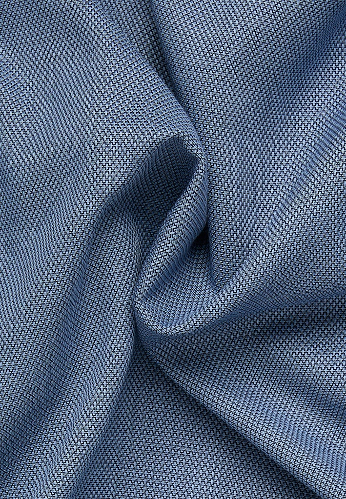 Eterna Denim Blue Dia Weave X-Tall Shirt Blue