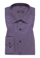 Eterna X-Tall Print Red Dit Floral Shirt Red