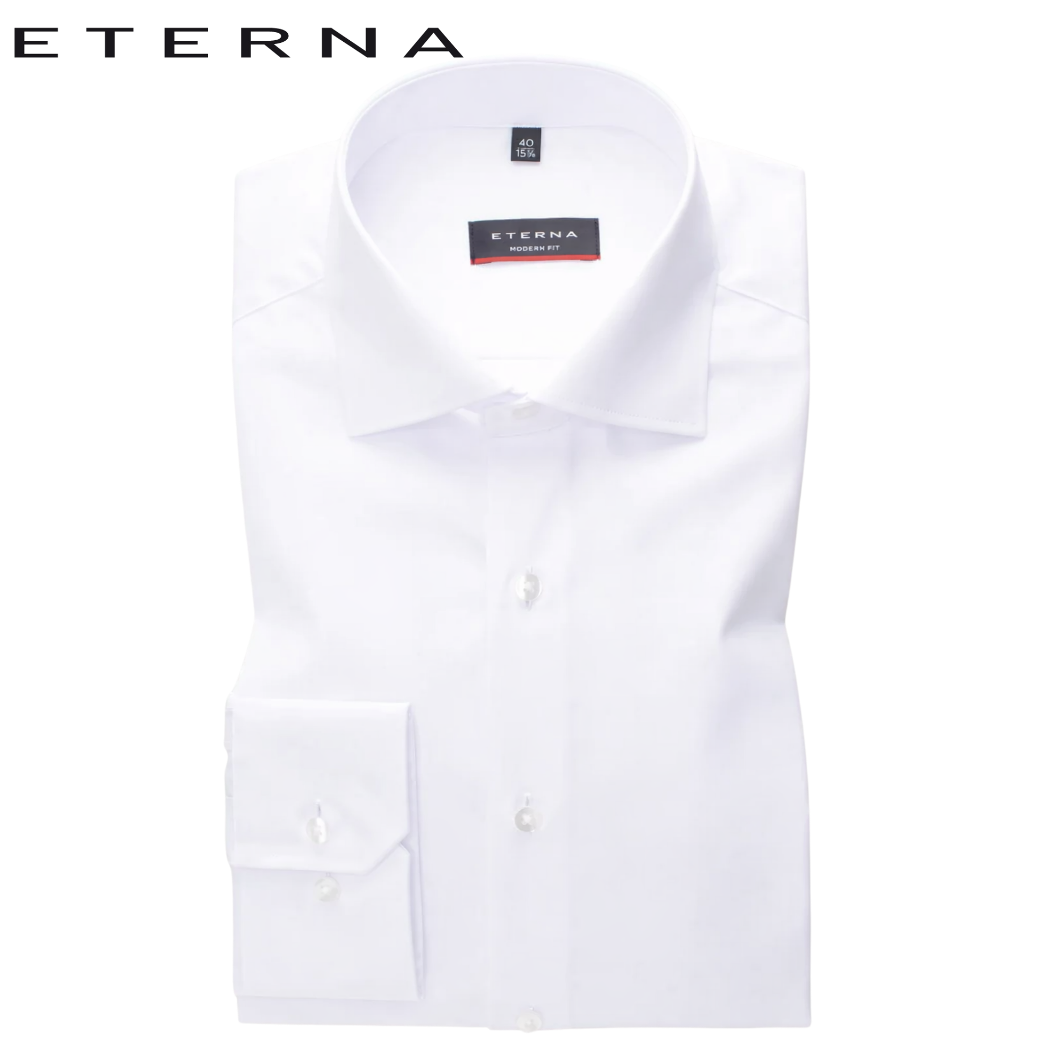 Eterna X-Tall Twill White Shirt White