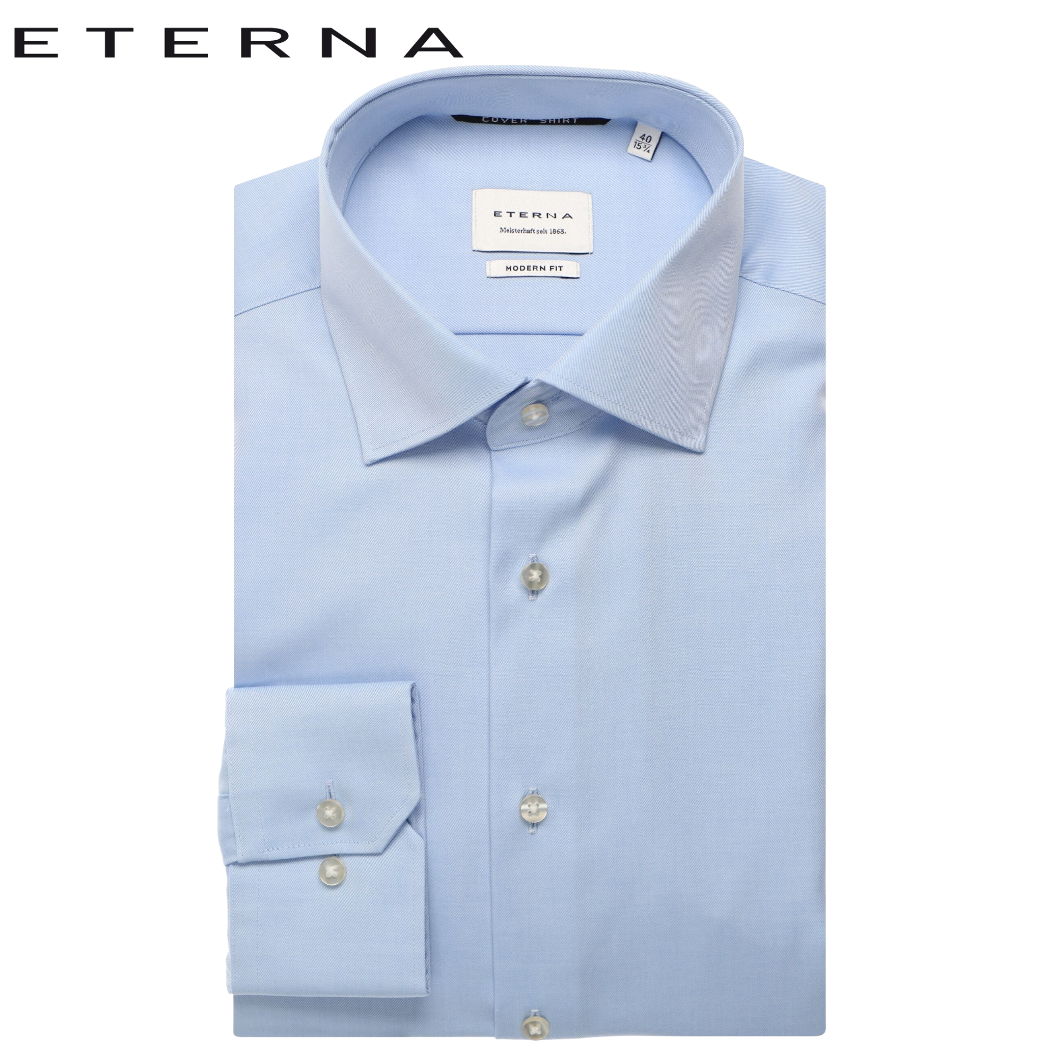 Eterna X-Tall Light Blue Twill Shirt Blue