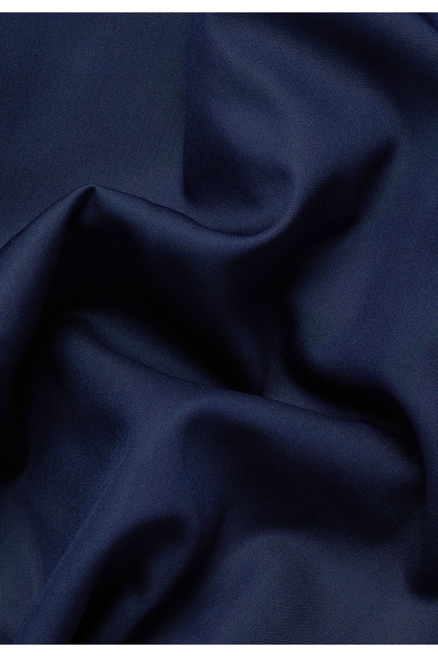 Eterna X-Tall Poplin Navy Trim Shirt Navy