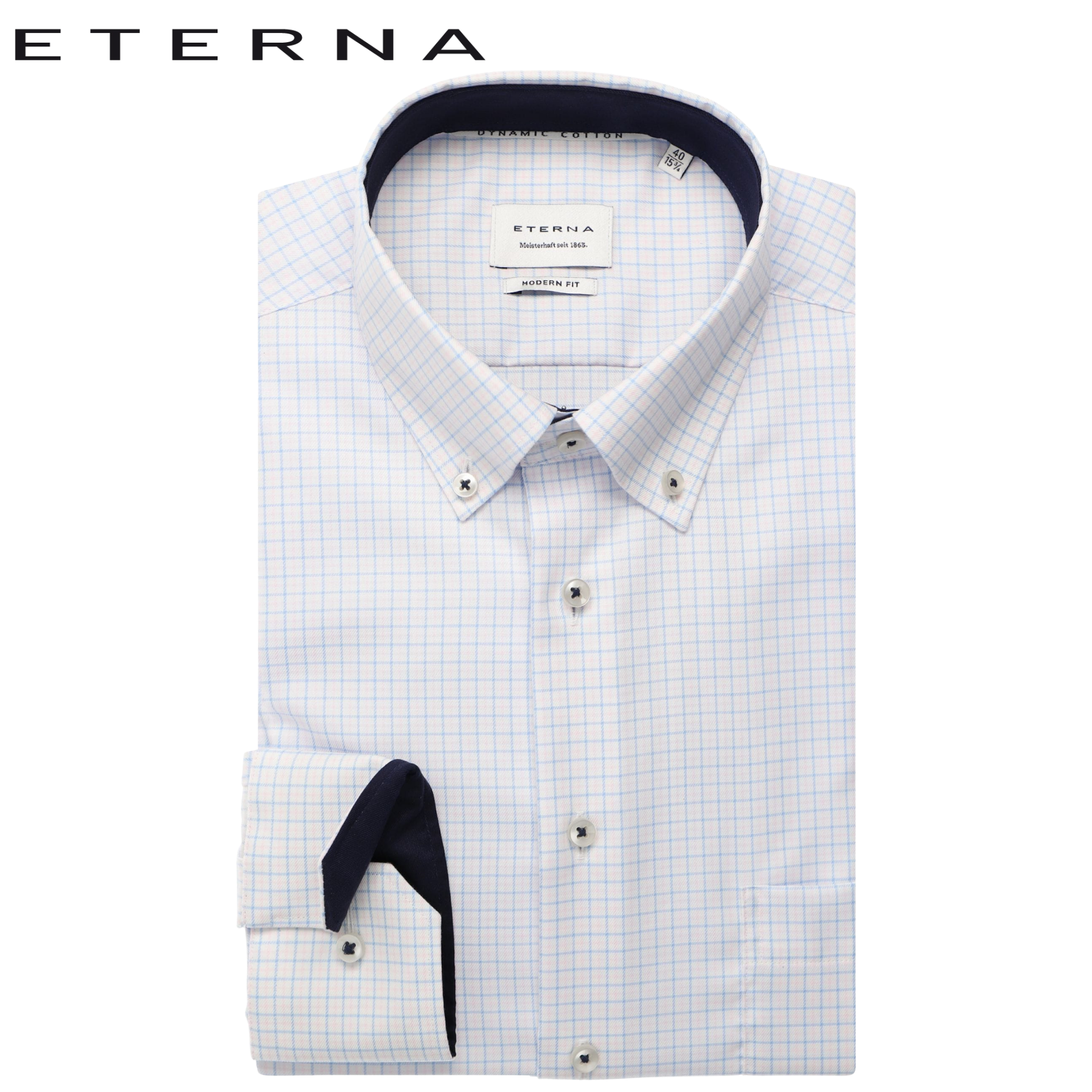Eterna Xtall Blue And Pink Check Blue