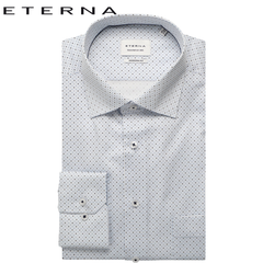 Eterna X-Tall Blue & Navy Spotted Shirt Blue