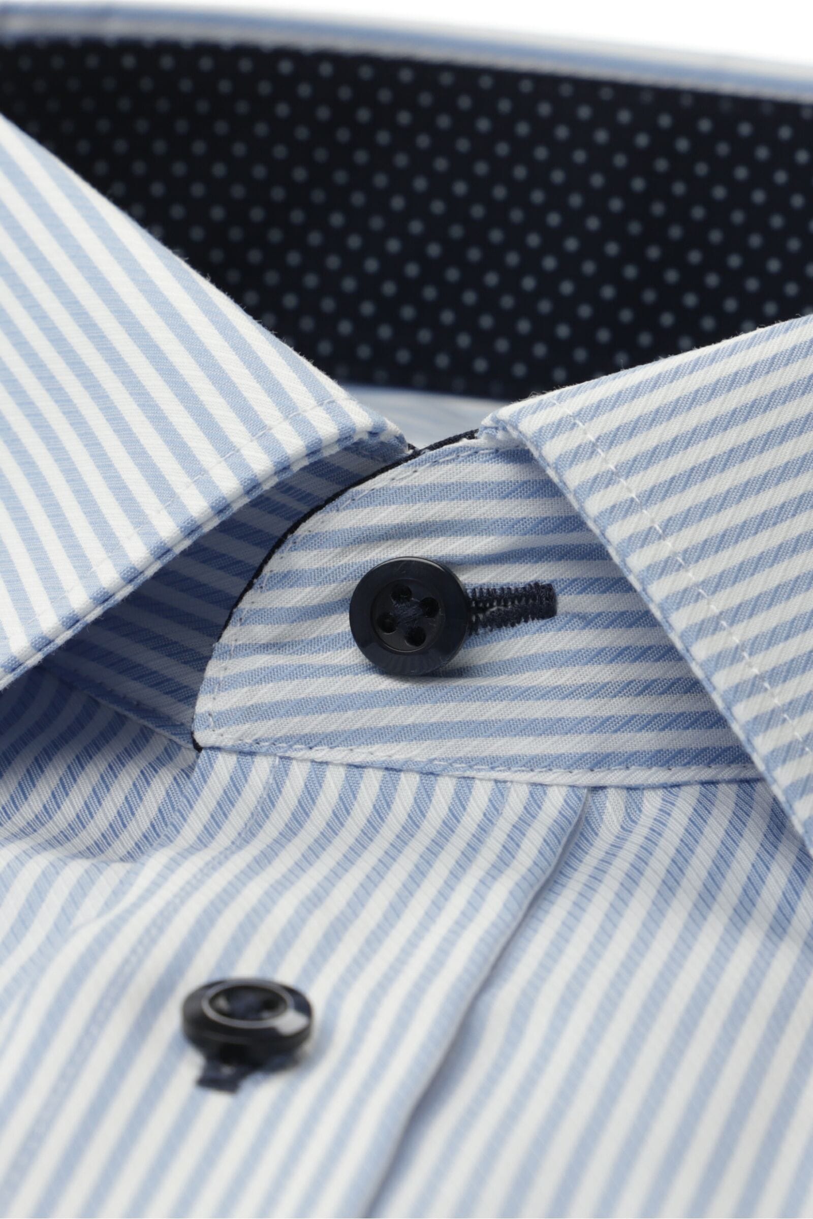Eterna X-Tall Classic Blue Stripe Shirt Blue
