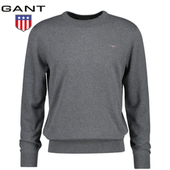 Gant Crew Neck Cotton Grey Sweater Grey