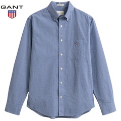 Gant Poplin Gingham Check College Shirt Blue