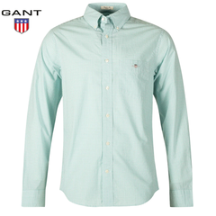 Gant Poplin Gingham Check Turquise Shirt Green