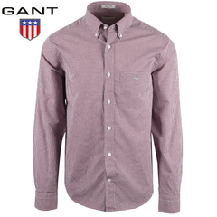 Gant Poplin Gingham Grape Check Shirt Wine