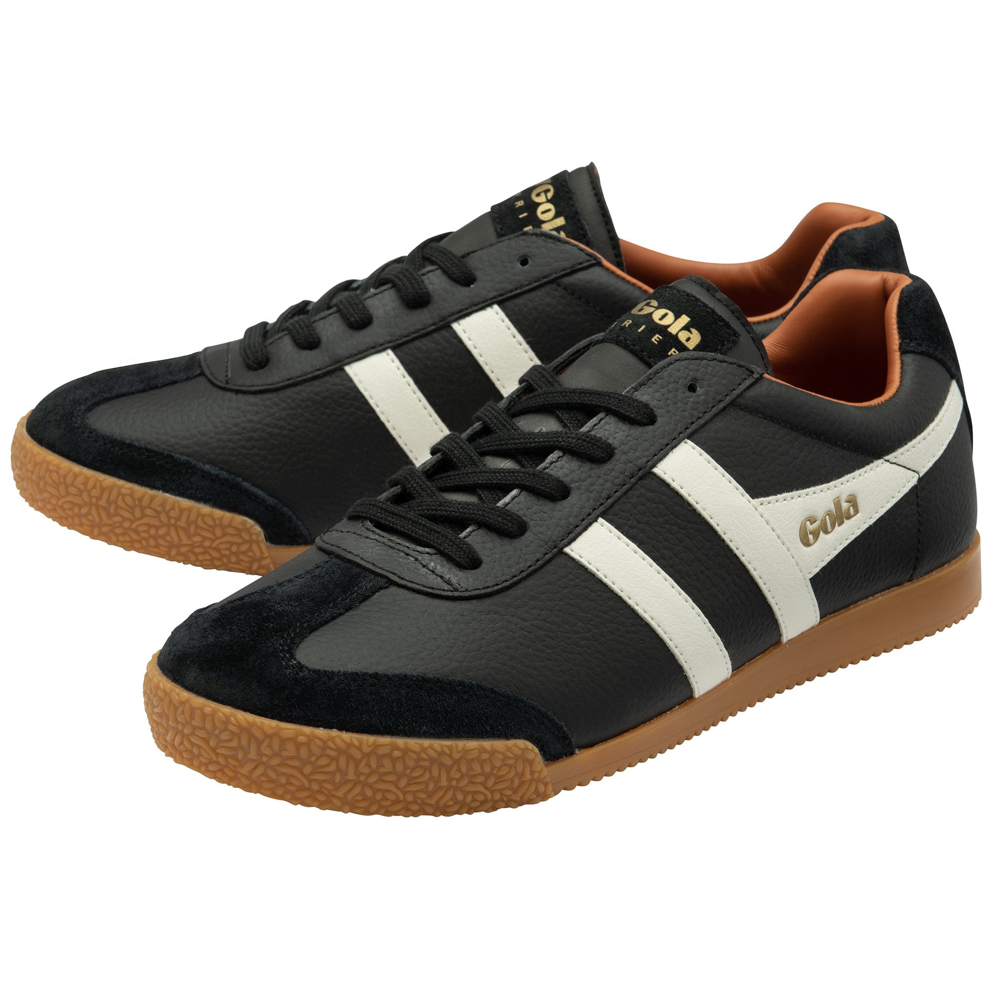 Gola Harrier Leather Black & White Shoe Black