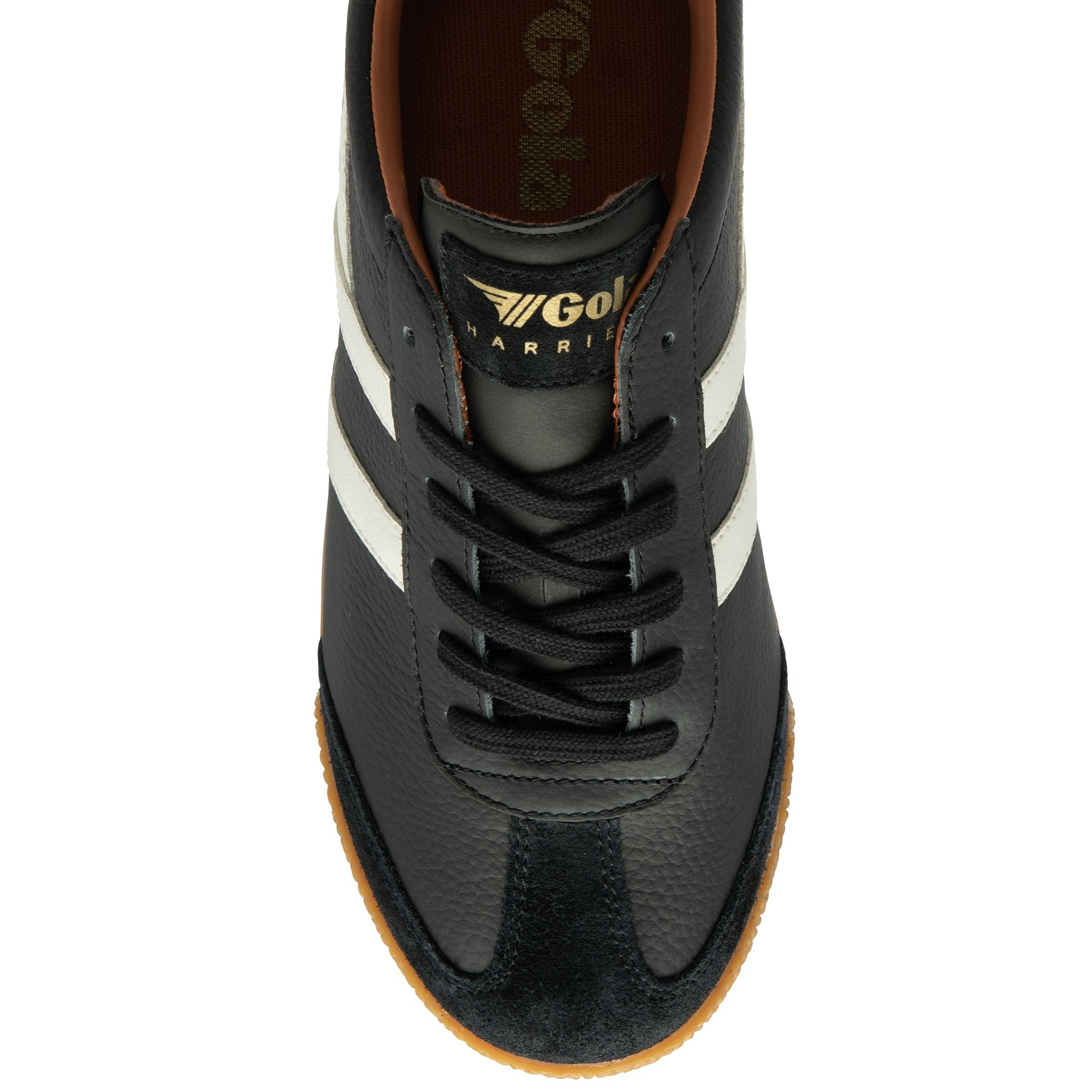 Gola Harrier Leather Black & White Shoe Black