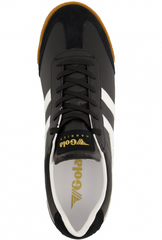 Gola Harrier Leather Black & White Shoes Black