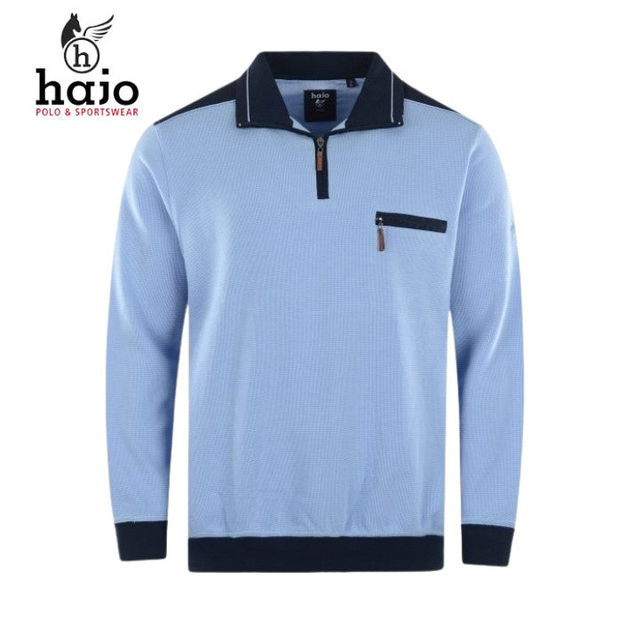Hajo Stay Fresh Sky Quarter Zip Sweater Blue