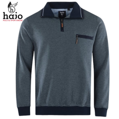 Hajo Navy Stitch Quarter Zip Sweatshirt Navy