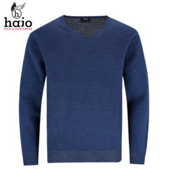 Hajo Merino Wool Admiral V-Neck Knit Blue