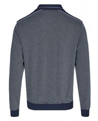 Hajo Navy Stitch Quarter Zip Sweatshirt Navy