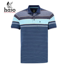 Hajo Pique Stripe Admiral Polo Shirt Blue