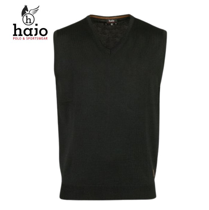 Hajo Merino Wool Black Sleeveless Jumper Black