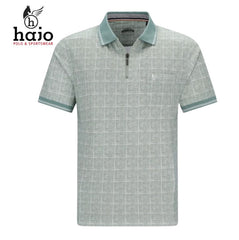 Hajo Square Print Stay Fresh Polo Shirt Green