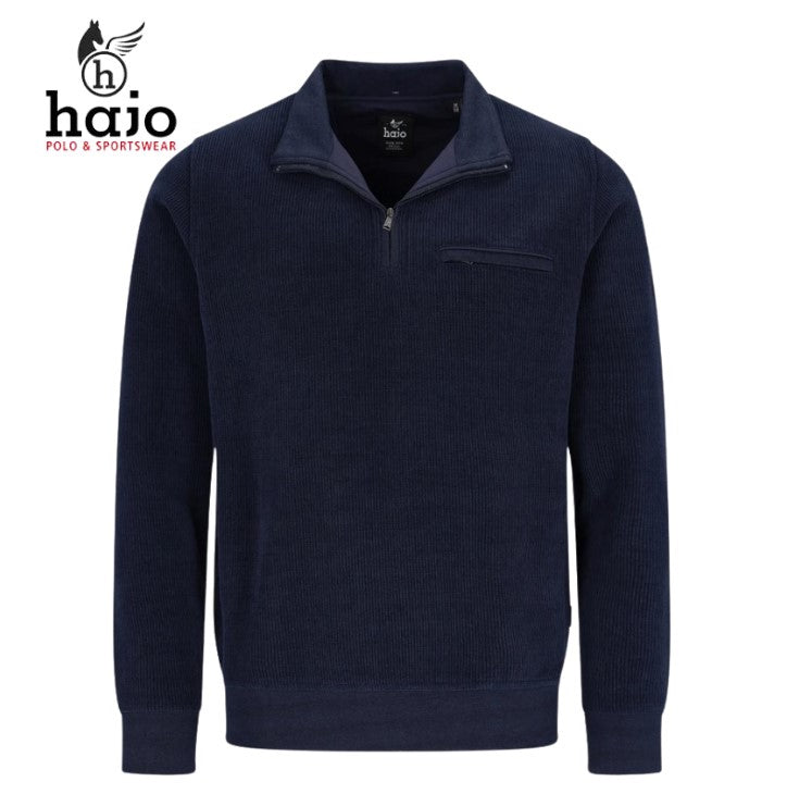 Hajo Thermocord Navy Quarter Zip Sweater Navy
