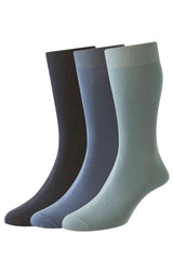 H.J. Hall 3-Pack Cotton Mix Colour Socks Blue