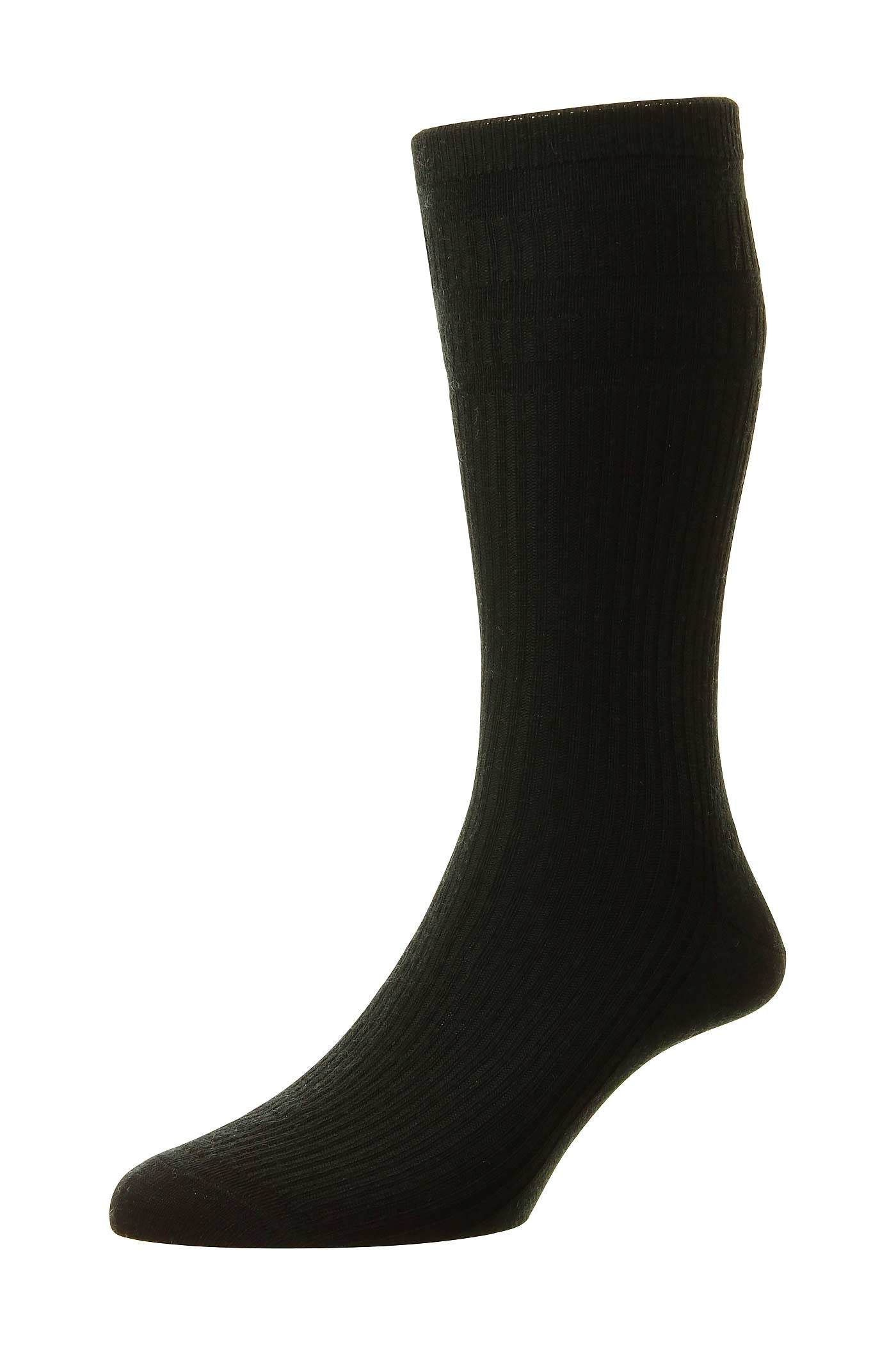 H.J. Hall Soft Top Wool Black Socks Black