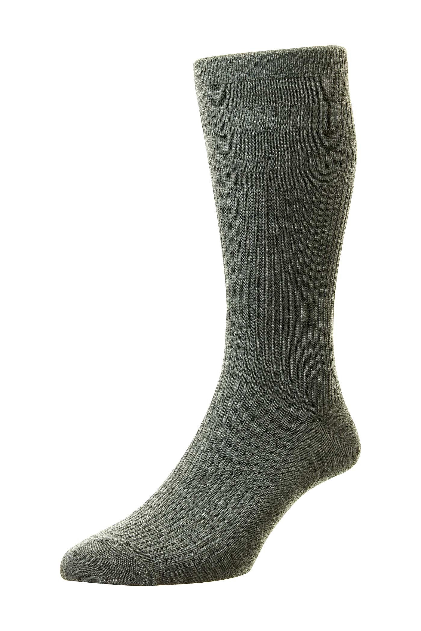 H.J. Hall Soft Top Wool Grey Socks Grey