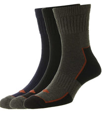 H.J. Hall 3-Pack Workwear Short Socks Green