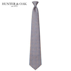 Hunter & Oak X-Long Blue Print Tie Set Blue