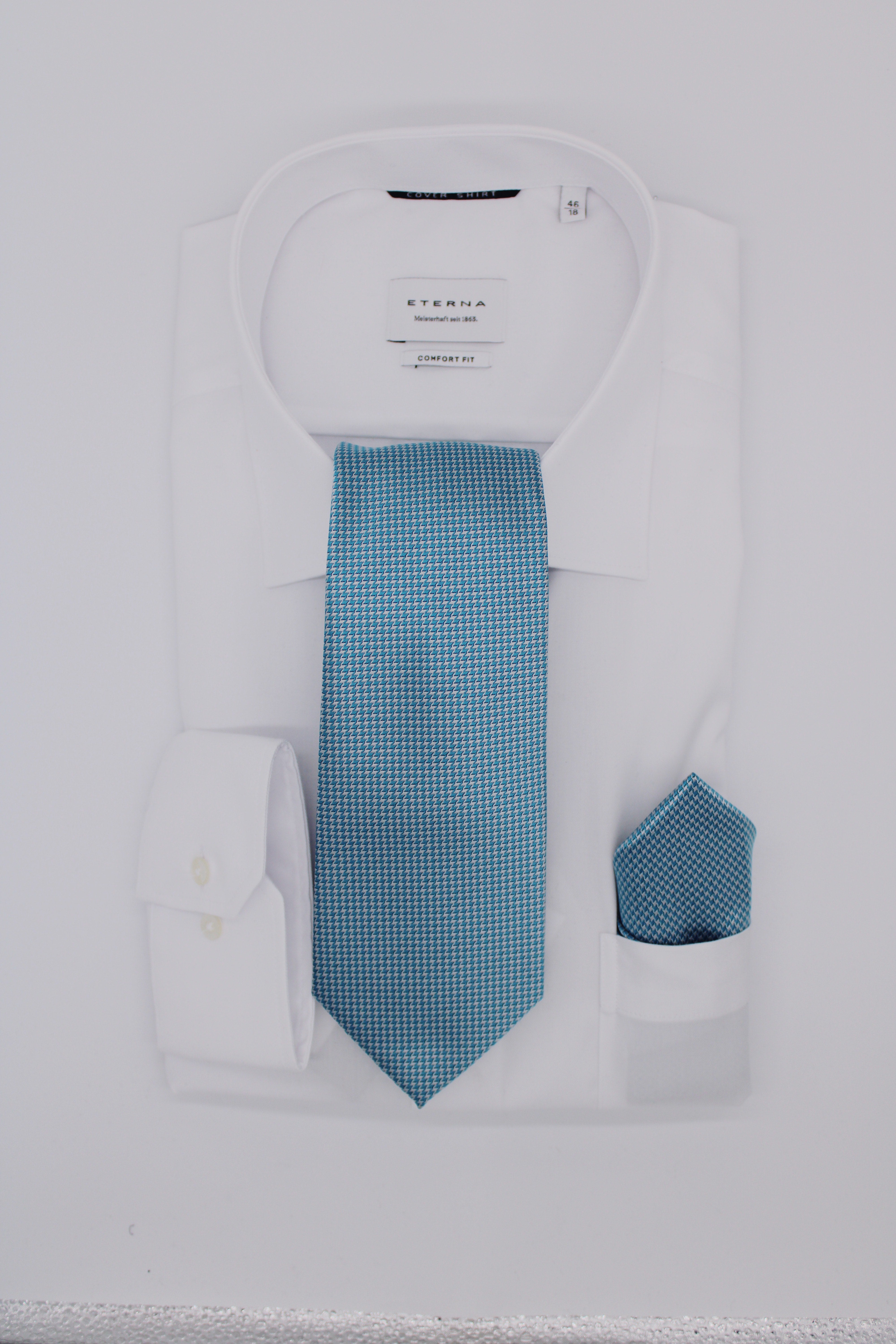 Hunter & Oak X-Long Green Print Tie Silver