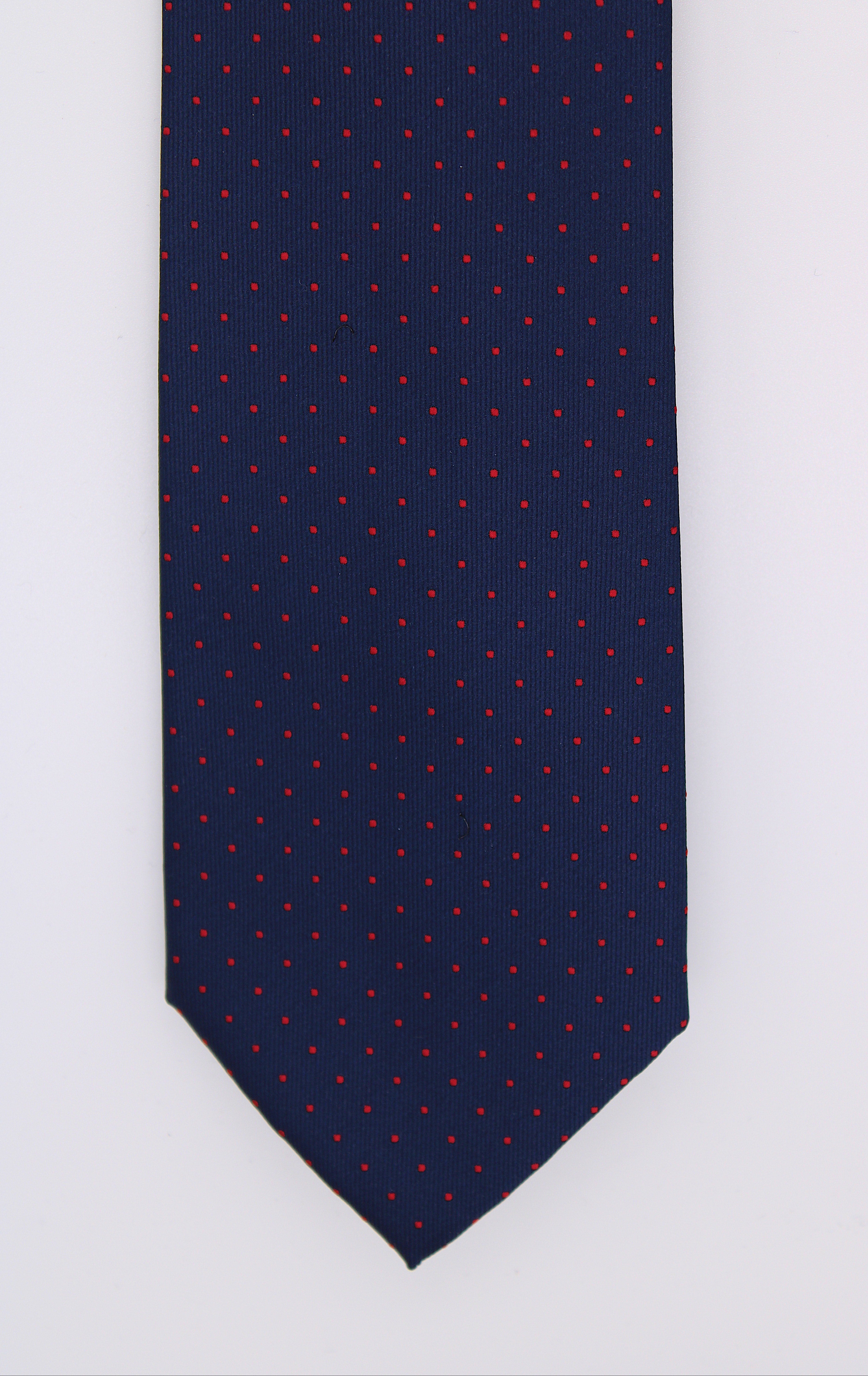 Hunter & Oak X-Long Navy & Red Spot Tie Navy