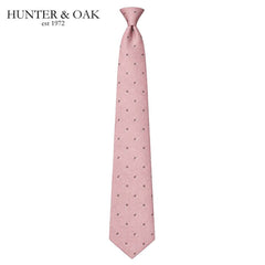 Hunter & Oak X-Long Pink Print Tie Pink