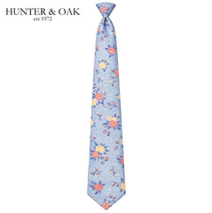 Hunter & Oak X-Long Rose Print Tie Set Blue