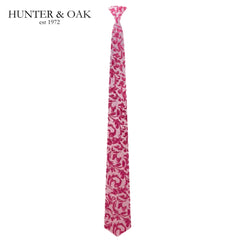 Hunter & Oak X-Long Paisley Pink Tie Pink