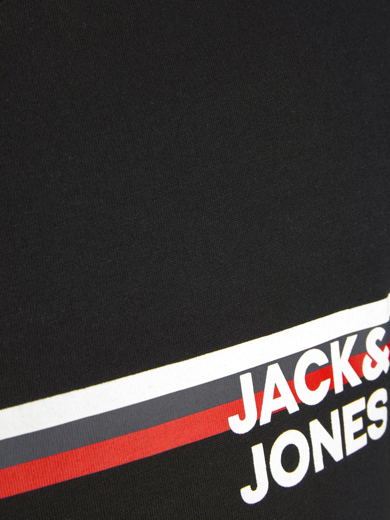 Jack & Jones Atlas Stripe Logo Tee Black